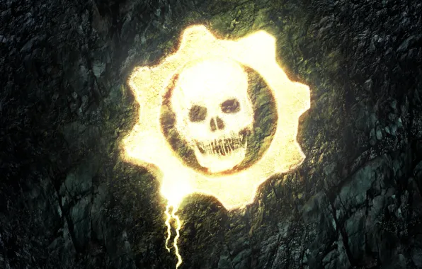 Картинка logo, gold, Gears of War