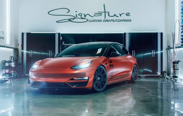 Картинка Tesla, Vossen, Model 3, 2019, Signature Orange