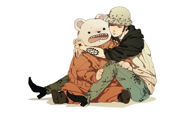 Картинка медведь, парень, One Piece