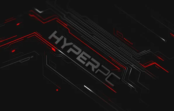 Картинка фон, логотип, red, logo, black, HyperPc