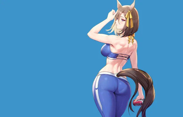 Картинка Sexy, anime, pretty, fitness, tights, sweaty, horse girls, Uma musme