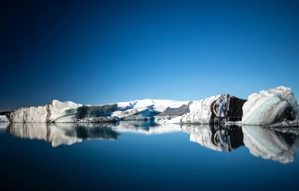 Картинка море, скалы, лёд, Исландия