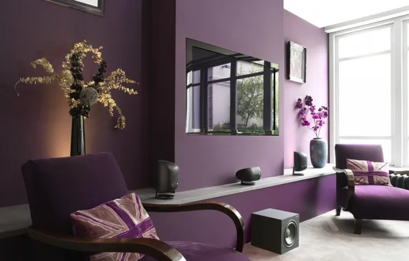 Картинка House, Purple, Room, Interior, Style Design