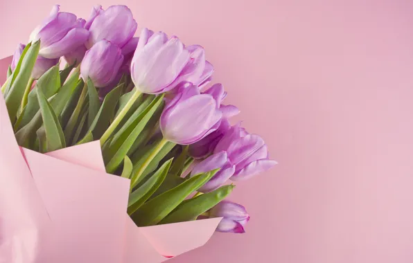 Картинка букет, тюльпаны, розовые