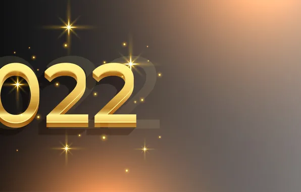 Картинка фон, Рождество, цифры, Новый год, золотые, 2022