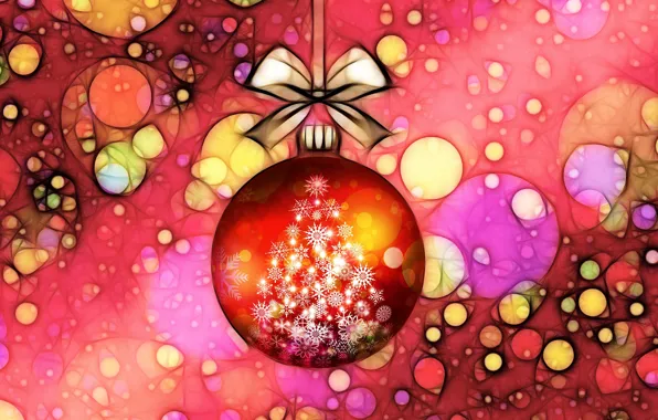 Картинка абстракция, праздник, игрушка, шарик, Новый год
