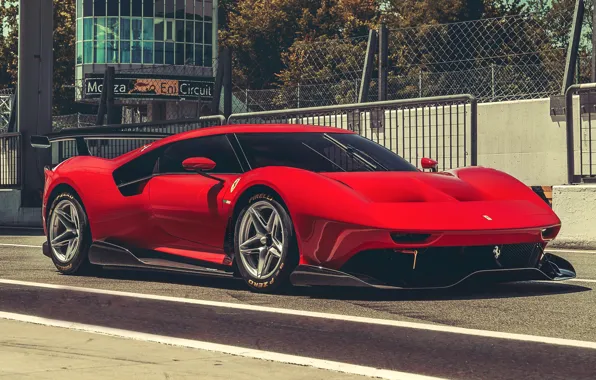 Картинка Феррари, Ferrari, спорткар, красный автомобиль, P80/C