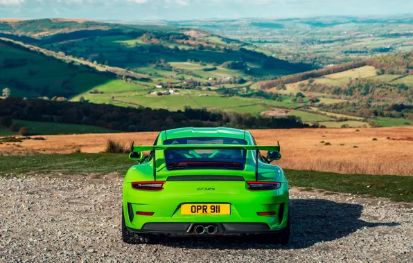 Картинка 911, Porsche, вид сзади, 2018, GT3 RS