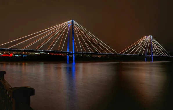 Картинка мост, город, река, Красноярск