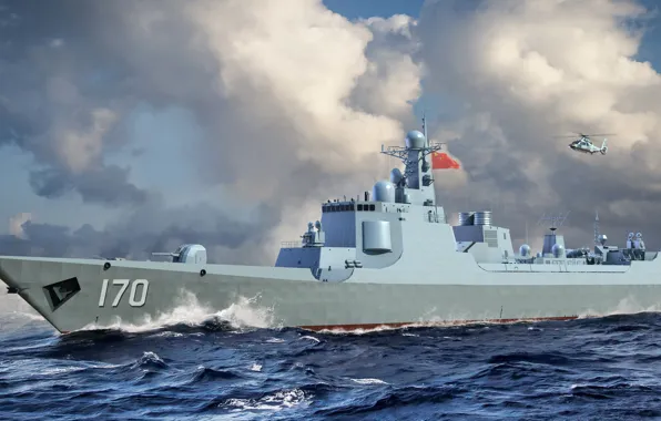 Картинка Китай, эсминец, эскадренный миноносец, Ли Лао, Ланчжоу, PLA Navy Type 052C Destroyer