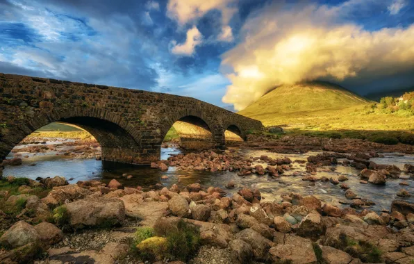 Картинка мост, Шотландия, Scotland, Isle of Skye, Слигчейн
