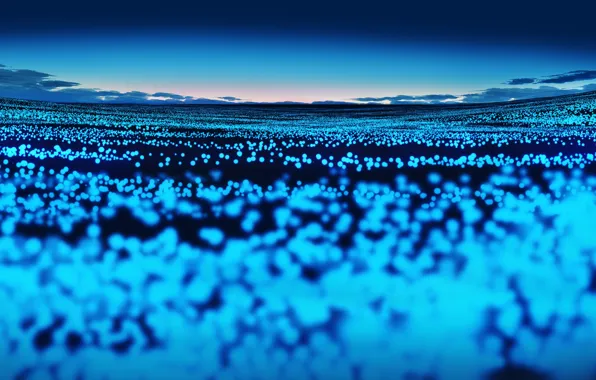 Картинка небо, поляна, голубые огни, by Gracile