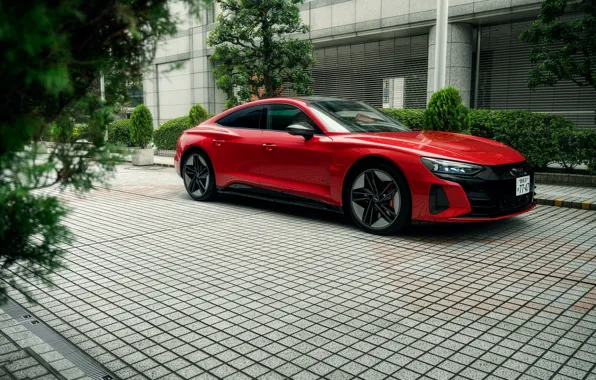 Картинка Audi, Red, Electro, E-Tron, Electic Car