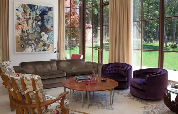 Картинка дизайн, стиль, интерьер, Нью-Йорк, East Hampton, современная гостиная, modern living room, Ист-Хэмптон, by Michael Haverland …