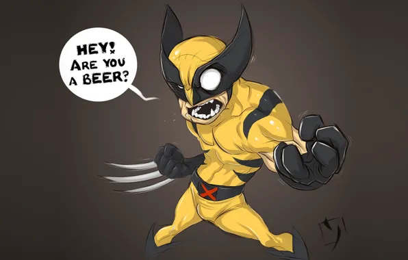 Картинка Art, Wolverine, YuGo Ohnishi, by YuGo Ohnishi, Hey! Are you a beer?
