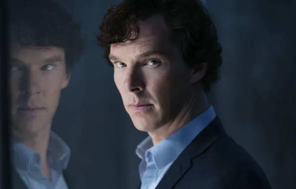 Картинка отражение, Шерлок Холмс, Бенедикт Камбербэтч, Sherlock, Sherlock BBC, Sherlock Holmes, Sherlock (сериал)