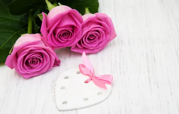 Картинка розы, букет, розовые, сердечко, ленточка, Olena Rudo
