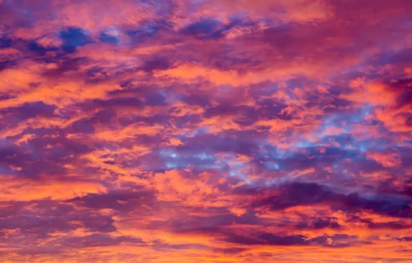 Картинка небо, облака, закат, фон, розовый, colorful, sky, sunset, pink, beautiful