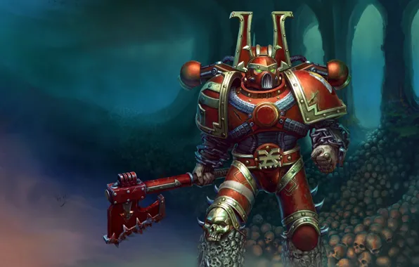 Картинка axe, skull, berserker, Warhammer 40 000, Khorne, chaos space marine