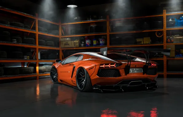 Картинка Lamborghini, tuning, garage, Aventador, Liberty Walk, LB Performance