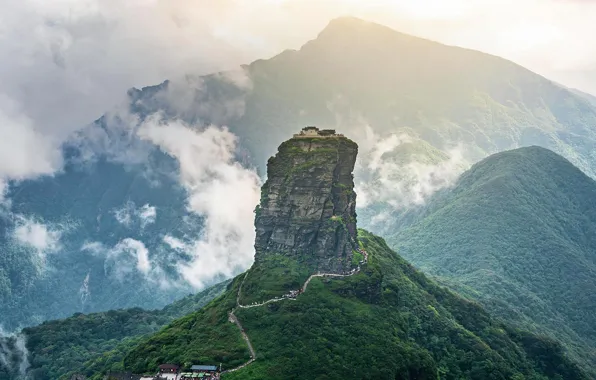 Картинка скала, Китай, гора Fanjing