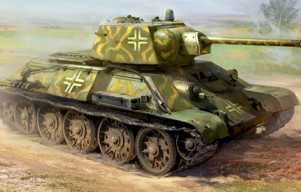 Картинка Германия, танк, вермахт, средний, панцерваффе, Иван Хивренко, Трофей, т-34-76