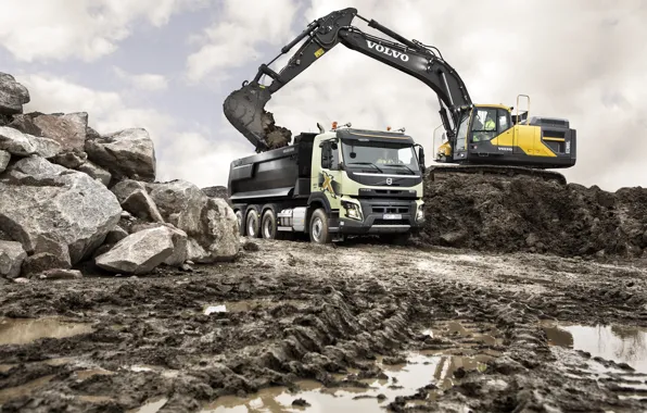 Картинка excavator, volvo trucks, fmx 460