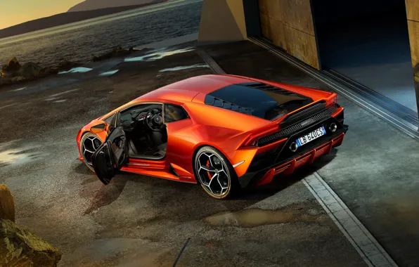 Картинка Lamborghini, дверь, суперкар, Evo, Huracan, 2019, Lamborghini Huracan Evo
