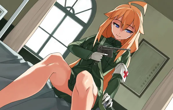 Картинка Девушка, Пистолет, Солдат