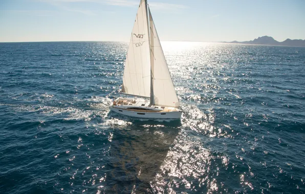 Картинка море, путь, ветер, побережье, яхта, паруса, прогулка, солннце, морская романтика, FEATURED-V42 aussen
