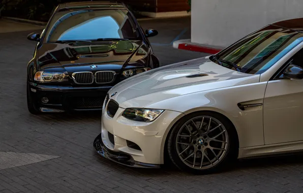 Картинка BMW, White, E92, E46, Gray, Duet