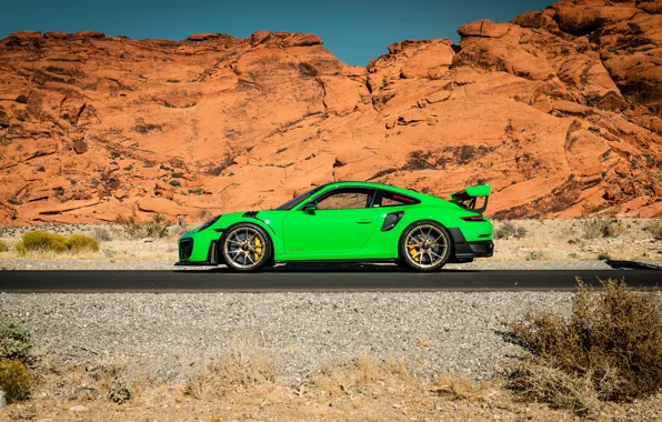 Картинка 911, Porsche, Green, GT3, VAG, Canyon