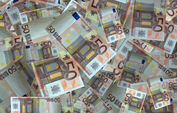 Картинка Купюры, Деньги, Валюта, Евро, 50, Банкноты, Финансы, Наличные