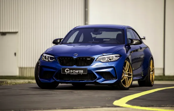 Картинка синий, BMW, G-Power, F87, M2, 2019, M2 Competition, G2M Bi-Turbo, передом