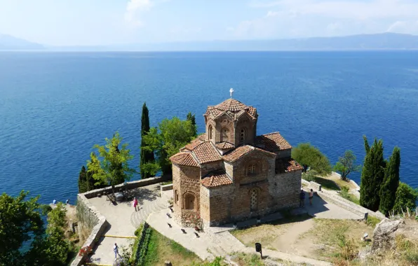 Картинка море, синева, горизонт, Македония, Охрид