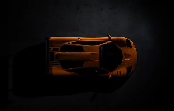 Картинка McLaren, чёрный фон, тёмный фон, above, F1LM