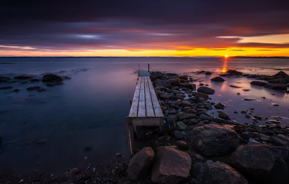 Картинка закат, побережье, Норвегия