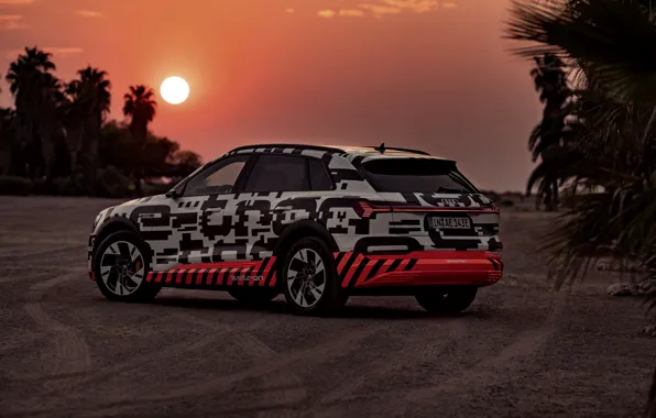 Картинка песок, закат, Audi, 2018, E-Tron Prototype