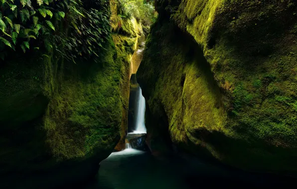 Картинка река, скалы, водопад