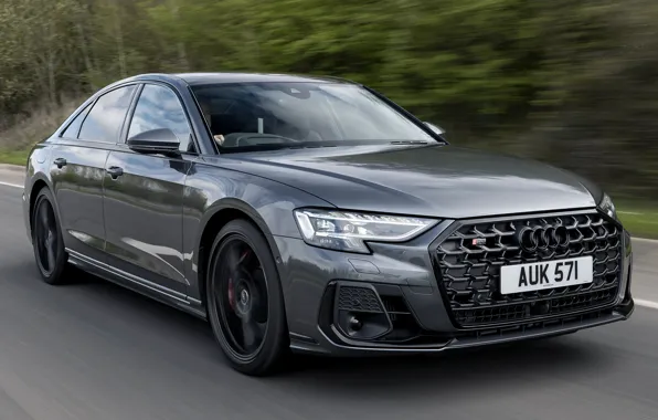 Картинка скорость, шоссе, седан, Audi S8, 2022, for UK