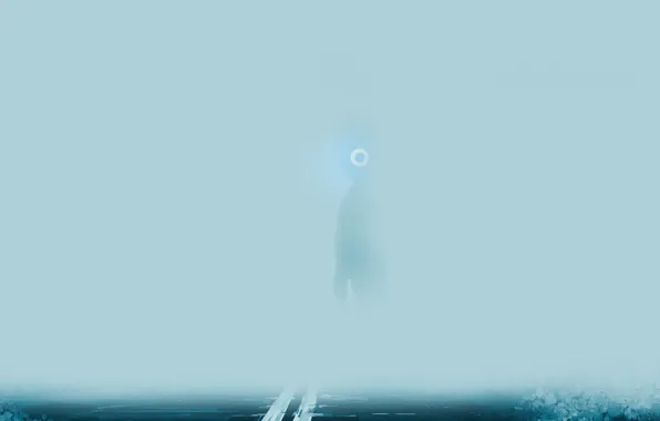 Картинка туман, фантастика, робот
