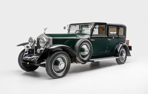 Картинка ретро, Rolls-Royce, Phantom, белый фон, 1927, 1927 Rolls-Royce Phantom