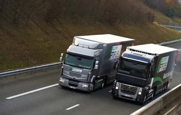 Картинка грузовики, серый, чёрный, Renault, Magnum, 4x2, седельные тягачи, Premium Route, Renault Trucks