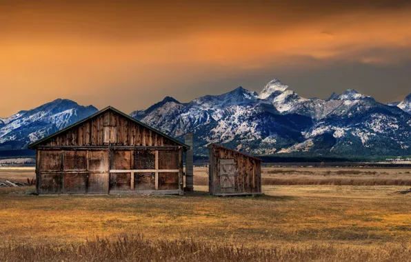 Картинка House, Mountain, Cloud, National Park, Grand Teton