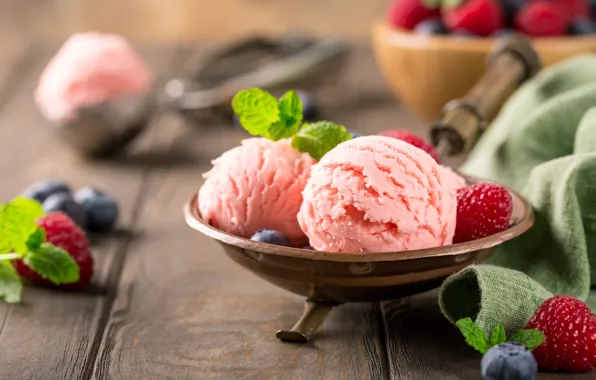 Картинка ягоды, мороженое, десерт, raspberry, ice cream, Iryna Melnyk