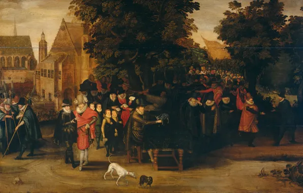 Картинка масло, картина, Адриан ван де Венне, Adriaen van de Venne, Сатира на Голландскую Политику, 1619
