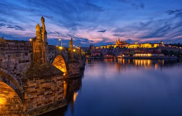 Картинка dusk, Evening, Prague