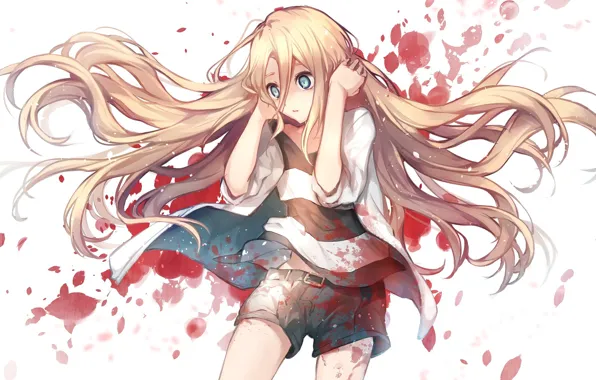 Картинка девушка, кровь, волосы, Ангел кровопролития, Satsuriku no Tenshi
