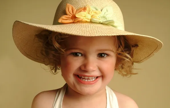 Картинка улыбка, шляпа, девочка