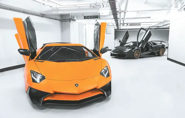 Картинка Lamborghini, Murcielago, LP700-4, Aventador, Parking, LP670-4 Superveloce